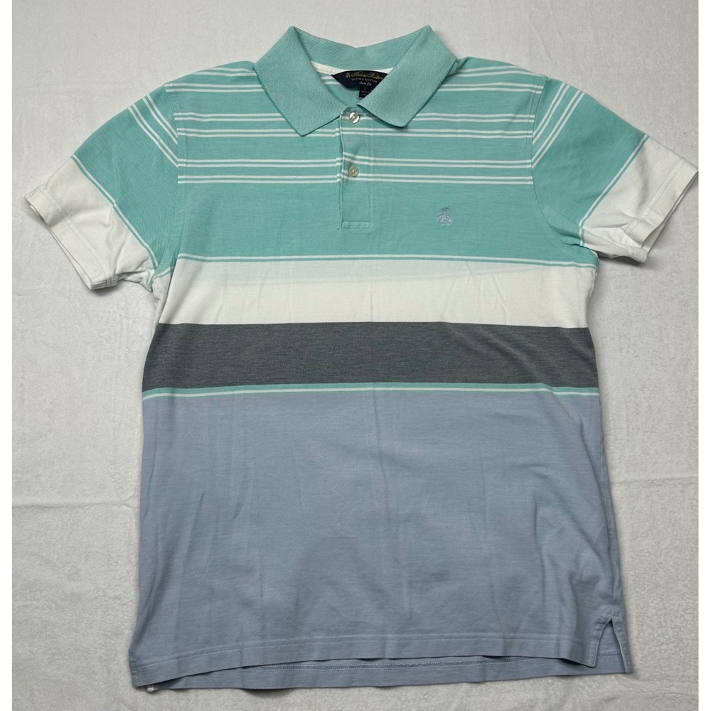 Brooks Brothers‎ Supima Cotton Slim Fit Striped Polo Shirt Mens Large